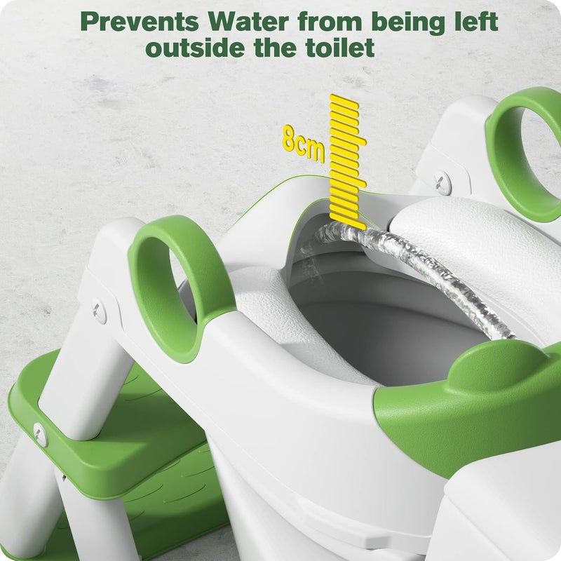 Rabb 1st Toilet Ladder for Children, Upgraded Children's Toilet for Boys and Girls, 2-in-1 Children's Toilet Seat with Stairs, Splash and Non-Slip Running Board - Image 5
